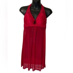 Marilyn Monroe Red Lace Babydoll Lingerie Chemise Size Large